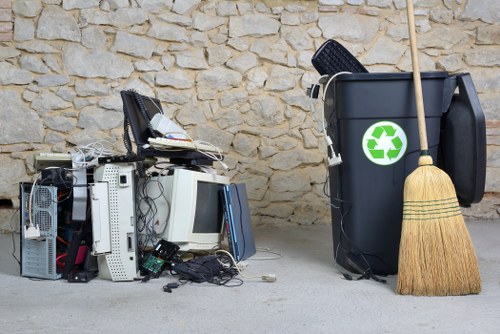 Professional waste removal team at a Covent Garden site