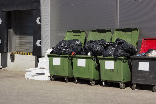 Smart recycling bins with sensors in an urban area