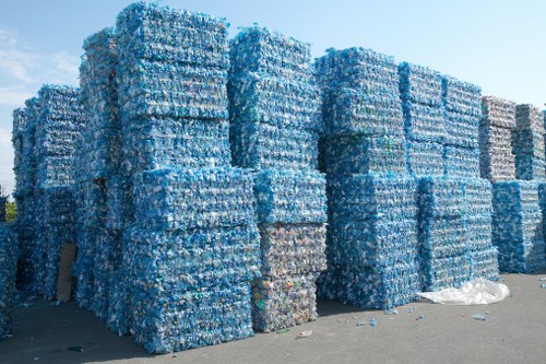 Recycling process at a construction site