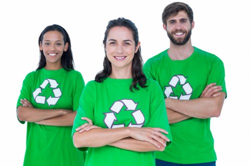 Professional waste management team at work